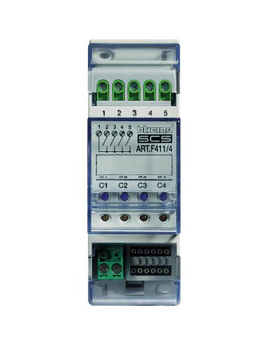 Scs - Attuatore A 4 Rele  2 Moduli Din