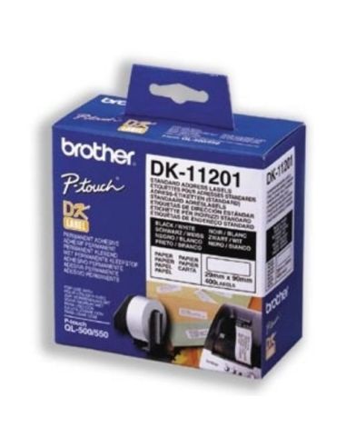 Etichette Brother Dk-11201 Conf.400Pz Adesive 29X90mm X Ql-500 Ql-550 Ql-560 Ql-570 Ql-700 Ql-710W Ql-800 Ql-810W