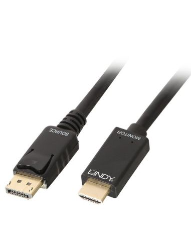 Cavo Lindy Displayport Maschio - Hdmi A Maschio 10.2G Connettori Placcati Oro 1Mt