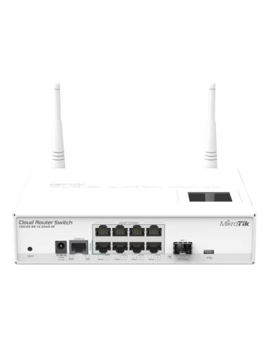 Switch Mikrotik Cloudrouter 109-8G-1S-2Hnd-In With Atherosar9344 Cpu 128Mb Ram 8Xgigabit Lan,1Xsfp,2.4Ghz 802.11B/G/N Wireless