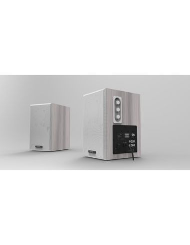 Casse Acustiche Preamplificate Empire 64W Bianco, Supporto Di Montaggio A Parete, 2 Ingressi Audio Rca Stereo