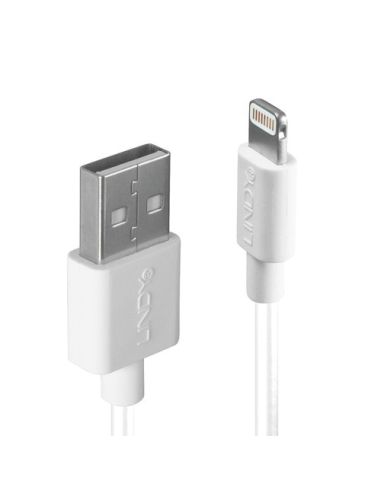 Cavo Lindy Usb A-Lightning C89 M/M 1Mt Bianco Cavo Per Ricarica E Trasferimento Dati Di Iphone, Ipad & Ipod