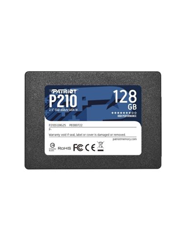 Ssd Patriot 128Gb P210 2.5 Sata3 Read:450Mb/Write 350Mb/S - P210s128g25  - Gar. 3 Anni