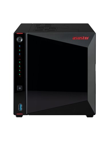 Asustor Nas Tower 4 Bay  4Xm.2 Nvme , Intel Celeron N5105 Quad-Core, 4Gb Ram (Max 16Gb), 2X2.5 Gbe, 3Xusb 3.2 Gen-2 .. As5404t