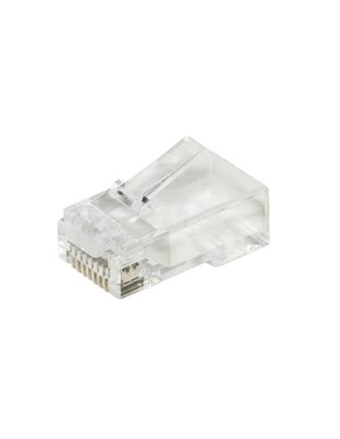 Link Confezione 100 Connettori 8 Poli Cat 6 Utp Non Schermato Rj45 Con Fori Per Cavo Flessibile - Lkpl86f